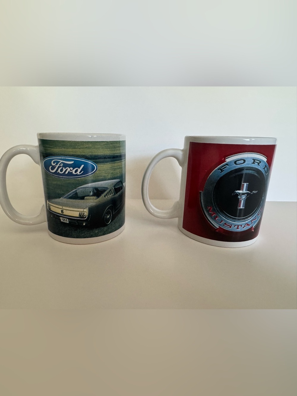 Ford Mustang Coffee Mugs Set of 2 1965 Classic Car Logo Official Licensed